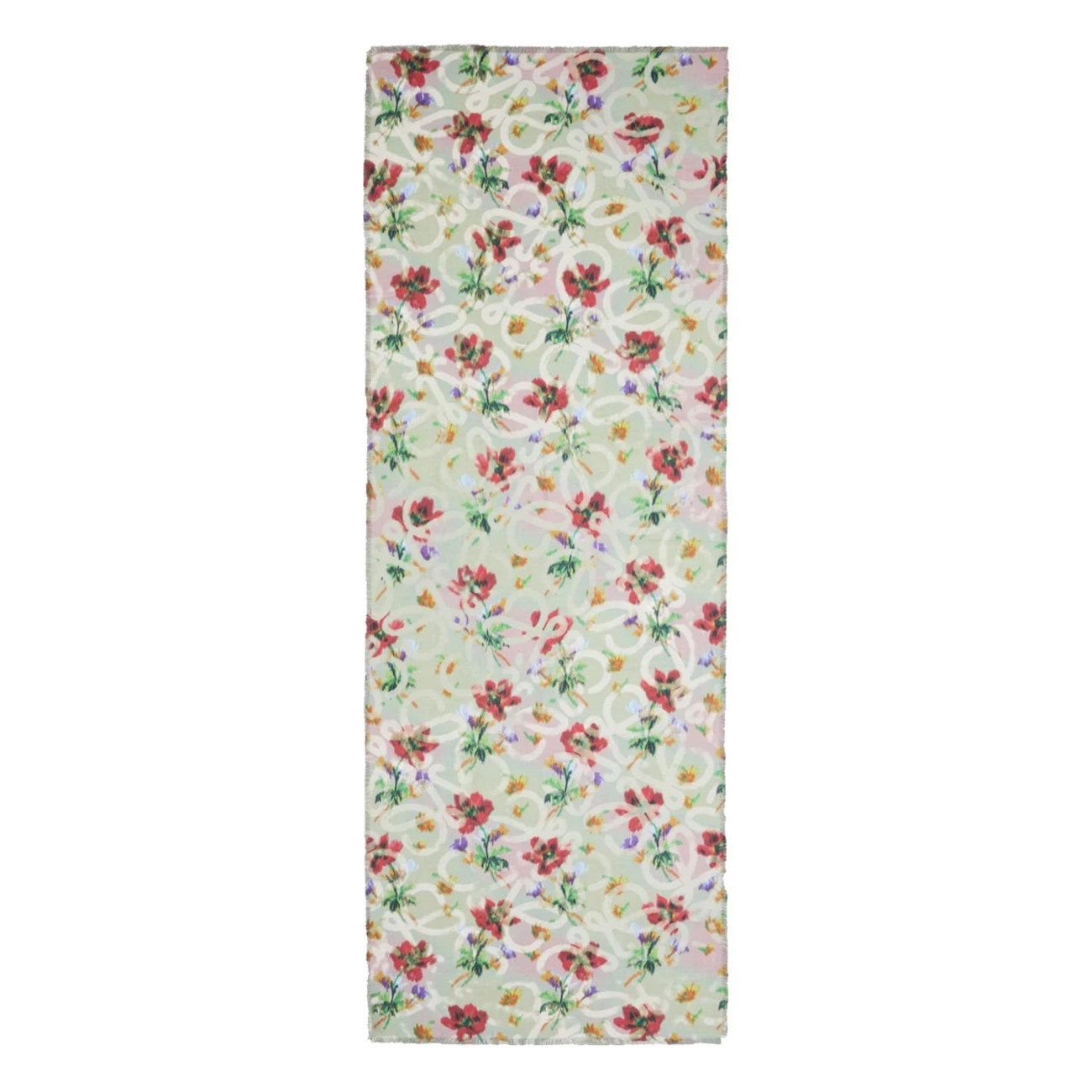 Loewe Women Floral Print Anagram Scarf