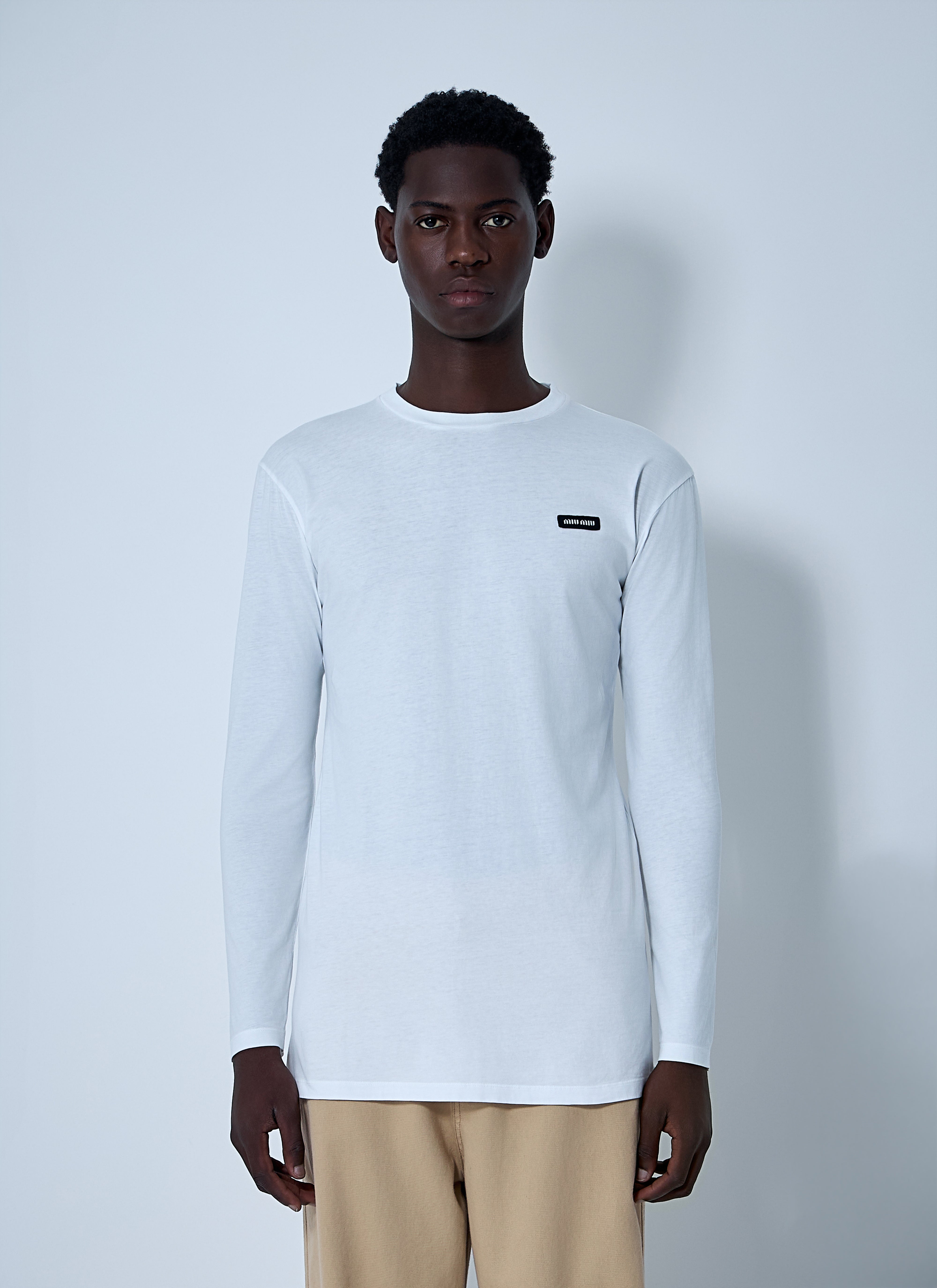 Miu Miu Men Set Of Three Logo Motif T-Shirts