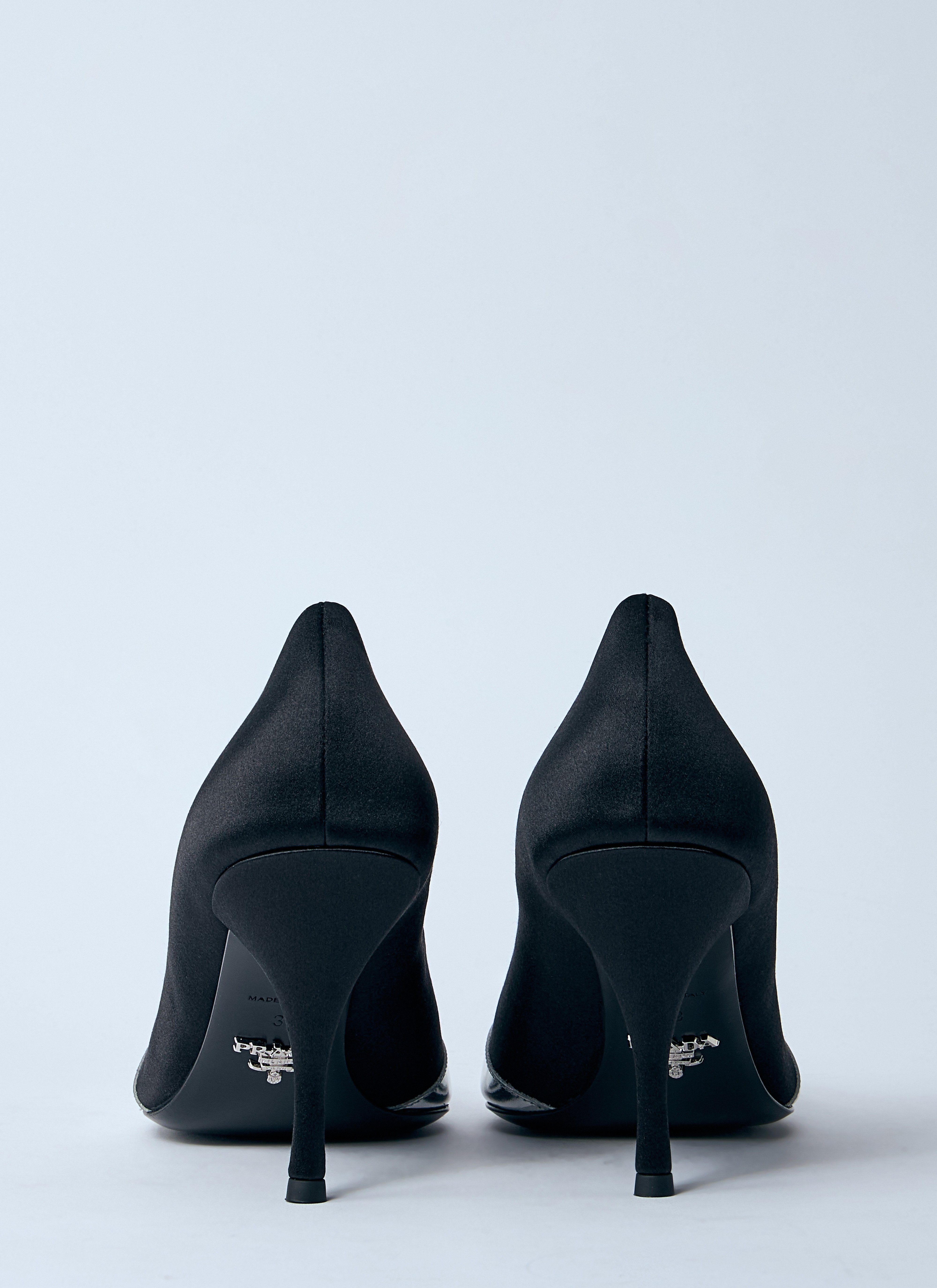 Prada Women Satin And Metallic Heeled Pumps
